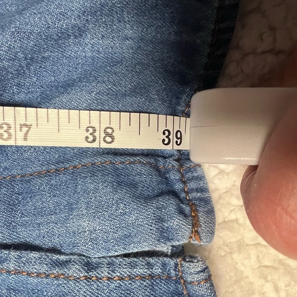 OLD NAVY~ XL Tall Blue Denim Shirt Dress Snap Front Long Sleeve 100% Cotton - Picture 7 of 7